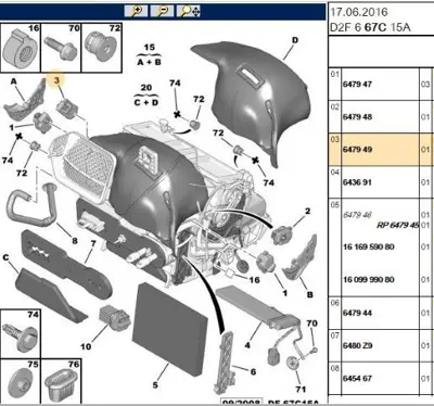 PSA 6479.49 Kalorifer Kapak Motor 6479.49
