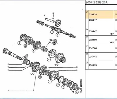 PSA 2334.28 Vites Dişlisi  2334.28