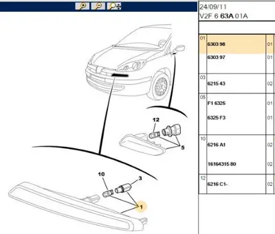 PSA 6303.98 Sol Ön Sinyal  6303.98