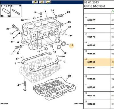 PSA 0167.06 Blok Yag Kapagi 2800td-2800hdi Çap-45 S-  Boxer1-2 Jumper 1-2 Ducato 1-2 16706 0167.06 16706 16706 
