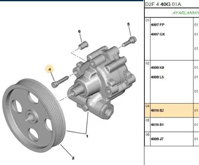 PSA 4010.82 Direksiyon Bağlantı Vidas 401082