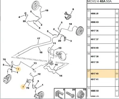 PSA 4817.40 Fren Hortum Bağ Ayağı  4817.40