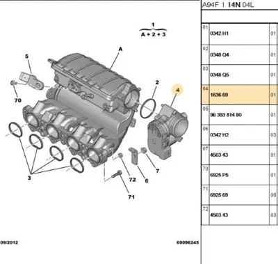 PSA 1636.69 Gaz Kelebek Kutusu 163669