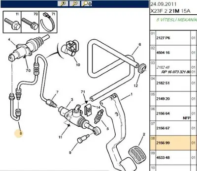 PSA 2156.99 Debriyaj Pompa Hortumu  2156.99