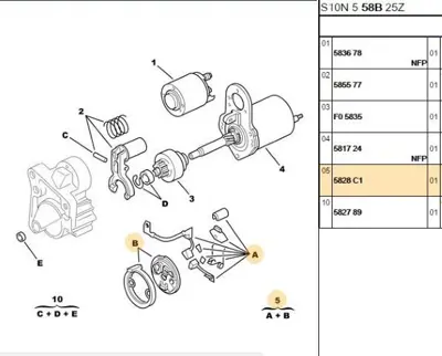 PSA 5828.C1 Marş Kömür Tk  5828.C1