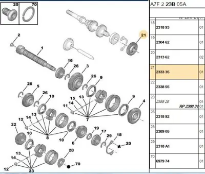 PSA 2333.35 5.Vites Dişlisi  2333.35