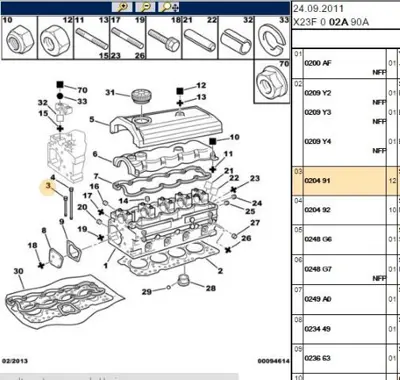 PSA 0204.91 Silindir Kapak Saplamasi  2800 Td Boxer Firsat 20491 0204.91 20491 20491 