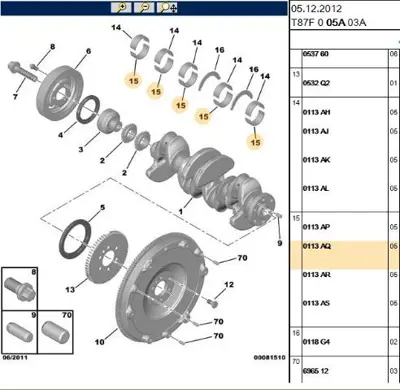 PSA 0113.AQ Ana Yatak 113AQ 3648753