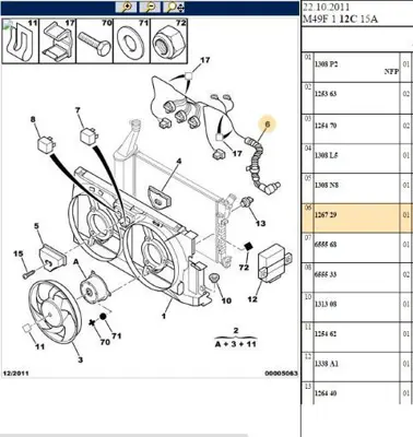PSA 1267.29 Fan Tesisati Xud9 / Dw8 126729 1267.29 126729 126729 126729