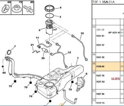 PSA 1538.66 Yakıt Depo Alt Bağ Demiri 153866