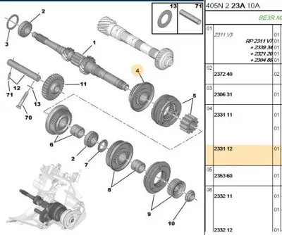 PSA 2331.12 3.Vites Dişlisi  2331.12