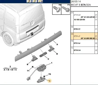 PSA 1608899580 Bagaj Kapak Kilit Karşılı 1608899580