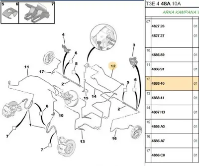 PSA 4888.40 Fren Hidrolik Borusu  4888.40