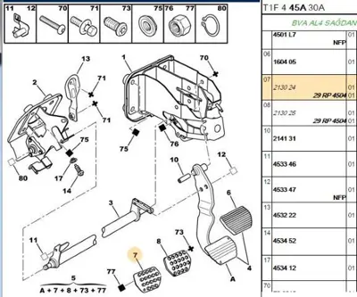 PSA 4504.29 Pedal Lastiği  4504.29