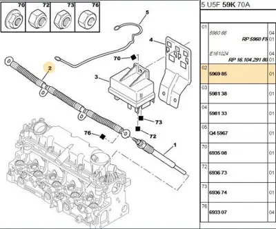 PSA 5969.85 Buji Kablosu 596985