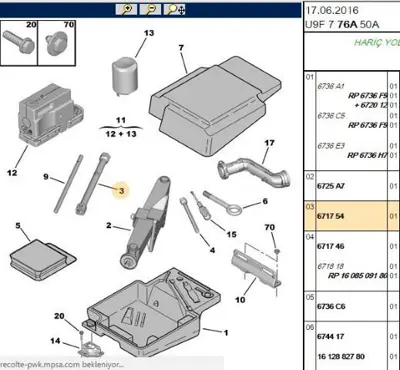 PSA 6717.54 Bijon Anahtarı 671754