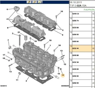 PSA 0232.44 Silindir Kapak Yan Tapa 23244