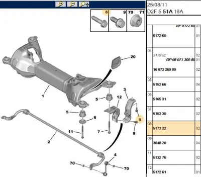 PSA 5173.22 Viraj Demir Kebi Civatası 5173.22