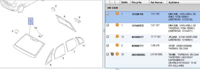 PSA 13128119 Ön Cam Düz 13128119 161105