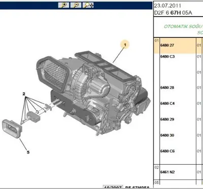 PSA 6480.27 Kalor.Evoparator Kutusu 6480-27