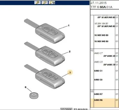 PSA 6490.R6 Plipli Anahtar 6490R6