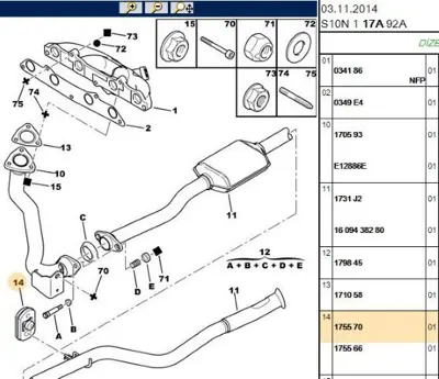 PSA 1755.70 Egzost Tutucu 175570 175570 175570 175570 175570