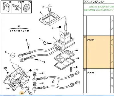 PSA 2452.84 Vites Çubuğu  2452.84