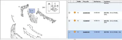 PSA 24460291 Ön Tampon Köpük Sol 1406048 24460291