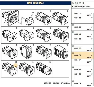 PSA 6554.C2 Kontrol Düğmesi 6554C2