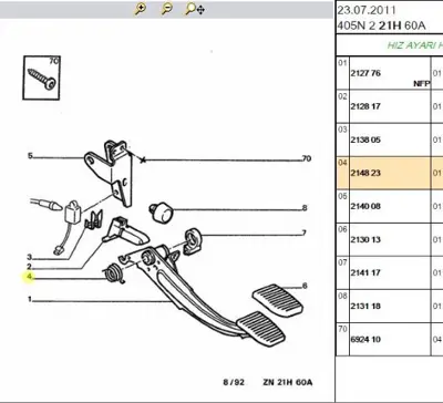PSA 2148.23 Deb. Pedal Yayı  2148.23