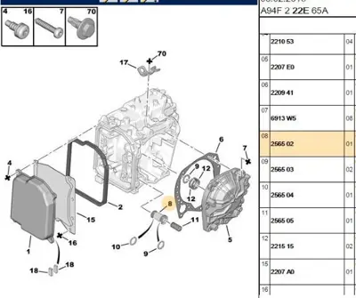 PSA 2565.02 şanzıman Yay Pistonu 2565.02