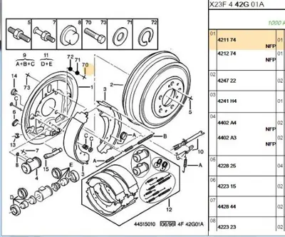 PSA 4211.74 Fren Plakasi Sol 421174 4211.74 421174 421174 