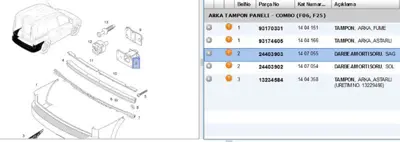PSA 24403903 Arka Tampon Demiri Sağ Combo.C 1407055 24403903