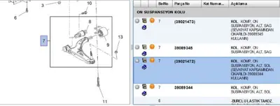 PSA 39021472 Salincak Sol Opel Astra K 39021472