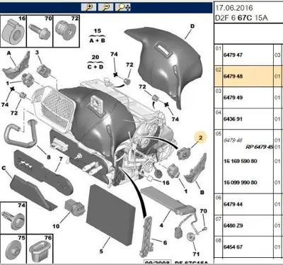 PSA 6479.48 Kalorifer Kapak Motor 6479.48