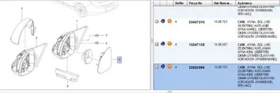 PSA 22823596 Ayna Camı Sol 1426703 22823596