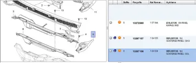 PSA 13267106 Saptırıcı, Deflektor 104034 13267106