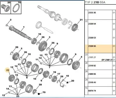 PSA 2338.55 5.Vites Dişlisi  2338.55
