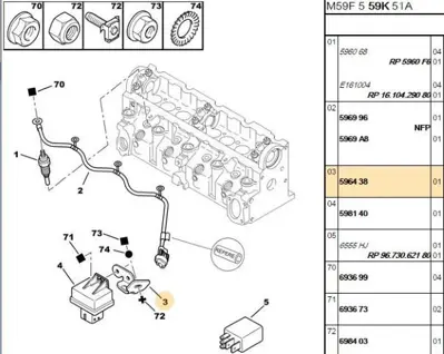 PSA 5964.38 Isıtma Kutusu Bağlan Ayak 5964.38