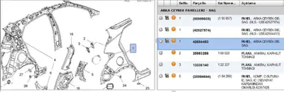 PSA 42554453 Çamurluk Arka Sağ 195057 42527974 42554453 95999939