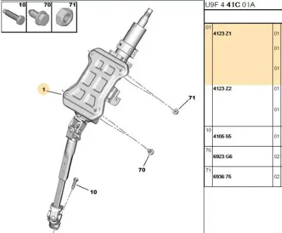 PSA 4123.Z1 Direksiyon Üst Kolonu  4123.Z1