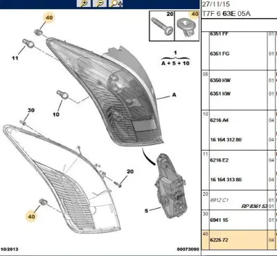 PSA 6225.72 Stop Bağlantı Klipsi  6225.72