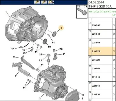 PSA 2106.28 Ara Deflektor 2106.28