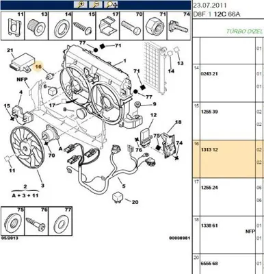PSA 1313.12 Ön Panel Üst Tutucu 131312
