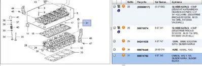 PSA 55574762 Siln Kap Cıv Opel 55574762 5607637 607340 97376865