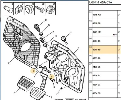 PSA 4510.19 Fren Pedal Pimi  4510.19