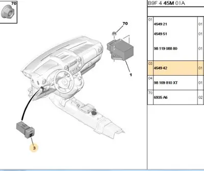 PSA 4549.42 Esp Komuta Düğmesi  4549.42