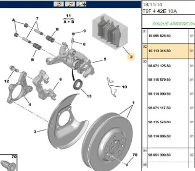 PSA 1611331480 4 Brake Pads/R 1611331480