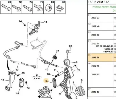 PSA 2148.54 Debriyaj Pedal Yayı 2148.54