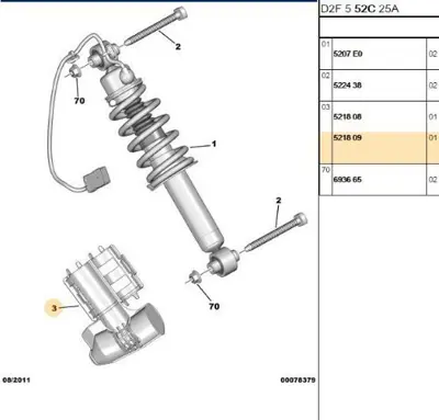 PSA 5218.09 Arka Amortisör Koruyucu  5218.09